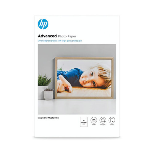 HP Advanced Glossy Photo Paper A3 250gsm (Pack of 20) Q8697A