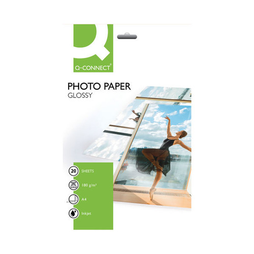 Q-Connect A4 Gloss Photo Paper 180gsm (20 Pack)