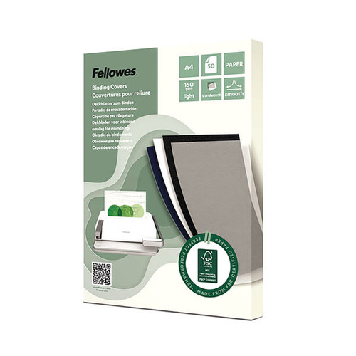 Fellowes A4 Binding Covers Translucent 150gsm (Pack of 50) 100143443