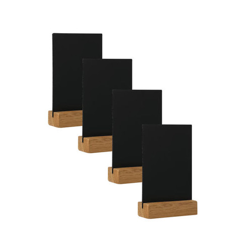 Deflecto Double Sided A5 Countertop Chalkboard Information Display Dark Oak (Pack of 4) TCB-A5-OAKX4