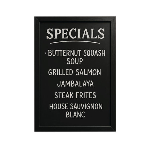 Deflecto Wall Mounted Chalkboard 600x800mm Black WCB-60-80-BLK