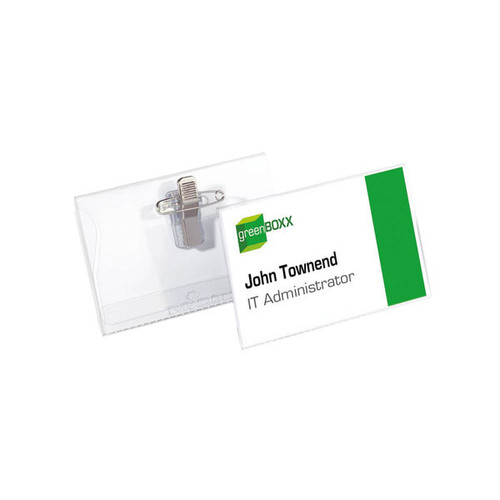 Durable Name Badge With Combi Clip 54x90mm Transparent (Pack of 50) 8101/19