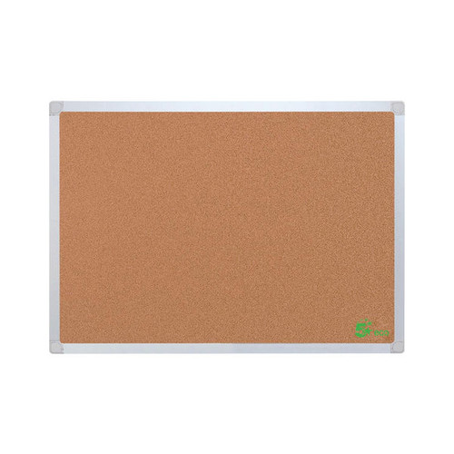 5 Star Cork Board with Wall Fixing Kit Aluminium Frame 1200x900mm 940600