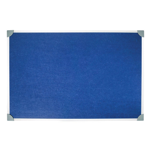 5 Star Felt Noticeboard with Wall Fixing Kit and Aluminium Trim 900x600mm Blue 171617