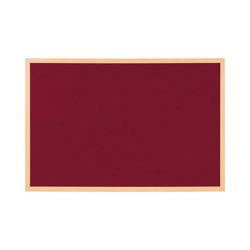 Bi-Office Earth Prime Felt Notice Board Oak MDF Frame Burgundy 120x90cm FB1433239