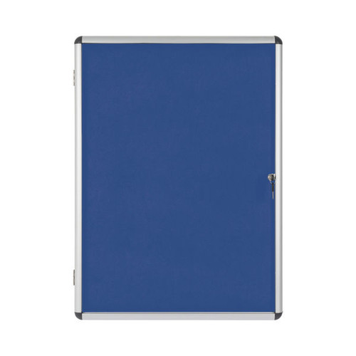 Bi-Office Enclore Felt Indoor Lockable Glazed Case 720x981x35mm Blue VT630107150