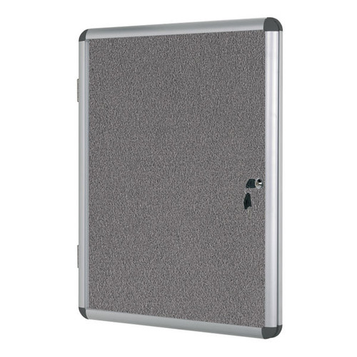 Bi-Office Enclore Felt Lockable Glazed Case Aluminium Frame Grey Felt 1160x35x981mm VT640103150