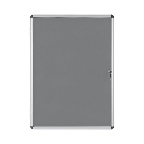 Bi-Office Enclore Felt Indoor Lockable Glazed Case 720x981x35mm Grey VT630103150