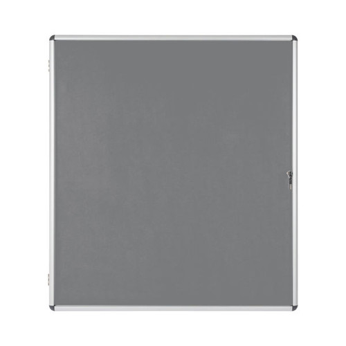 Bi-Office Enclore Display Case Grey Felt Acrylic Aluminium Frame 20xA4 VT740103150