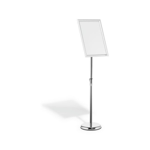 Durable Floor Infostand With Aluminium Snap Frame A3 Silver 479923