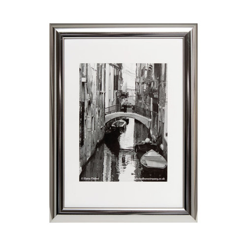 Hampton Frames Certificate Frame A4 Silver Chrome PILA4SHIN-NG