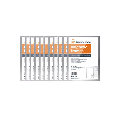 Announce Magnetic Frame A4 Black (Pack of 10) AA01848