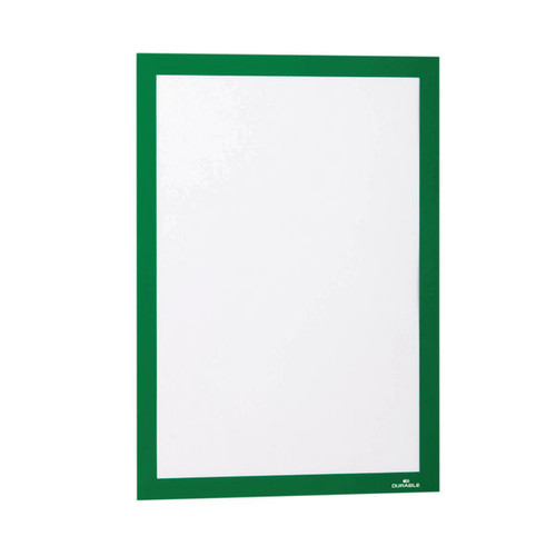 Durable Infoframe Duraframe Self Adhesive Frame A4 Green (Pack of 2) 487205