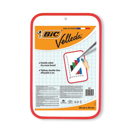 Bic Velleda Dry Wipe Board 300x440mm Red 230 812105