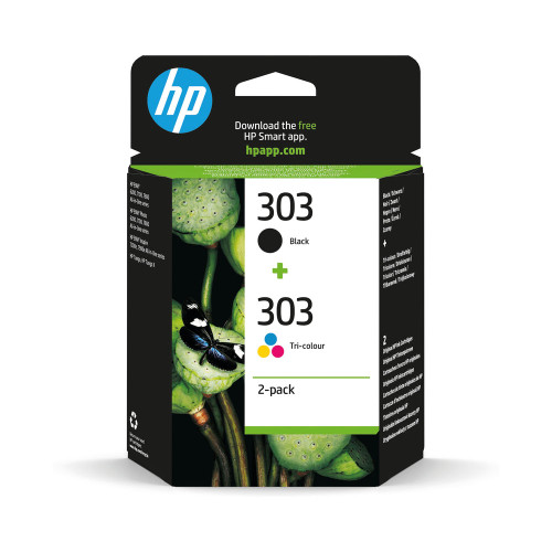 HP 303 Original Ink Cartridge 4-ml Black/Tri-color 3YM92AE