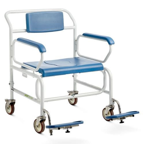 Shower / Commode Chair - Bariatric, Mobile, Butterfly Armrests, 710mm  940 x 1120 x 990mm