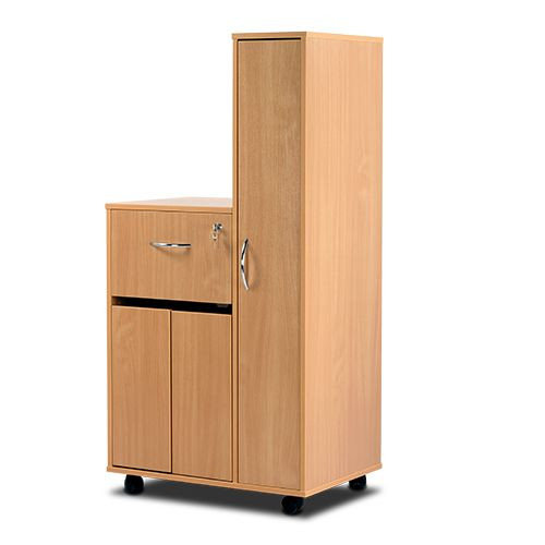 Single Upper Drawer, Lower Cupboard with Double Doors & Adjustable Shelf, Right Hand Opening, Beech  718 x 489 x 1420mm