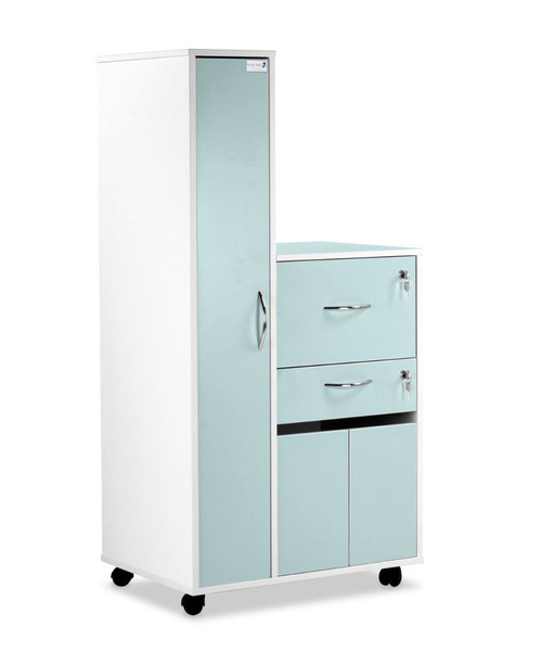 Bristol Maid Bedside Cabinet - Grey White - Left Hand Wardrobe - Drawer - Personal Drawer - Cupboard - Cam Lock