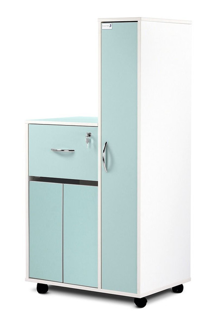 Bristol Maid Bedside Cabinet - Grey White - Right Hand Wardrobe - Drawer - Cupboard - Adjustable Shelf - Cam Lock