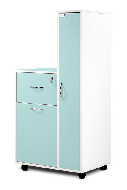 Bristol Maid Bedside Cabinet - Grey White - Right Hand Wardrobe - Drawer - Large Lower Drawer - Adjustable Shelf - Cam Lock