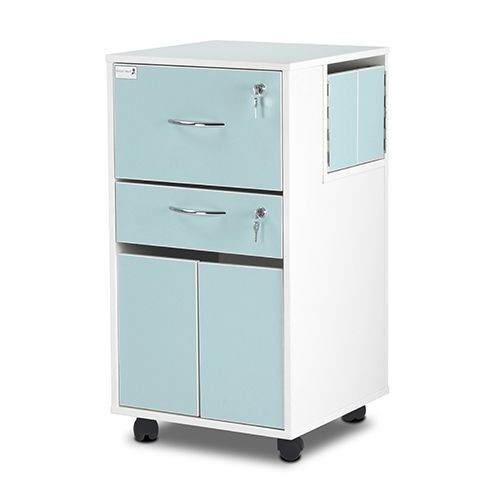 Bristol Maid Bedside Cabinet - Grey White - Locking Flap - Cupboard - Adjustable Shelf - Cam Lock