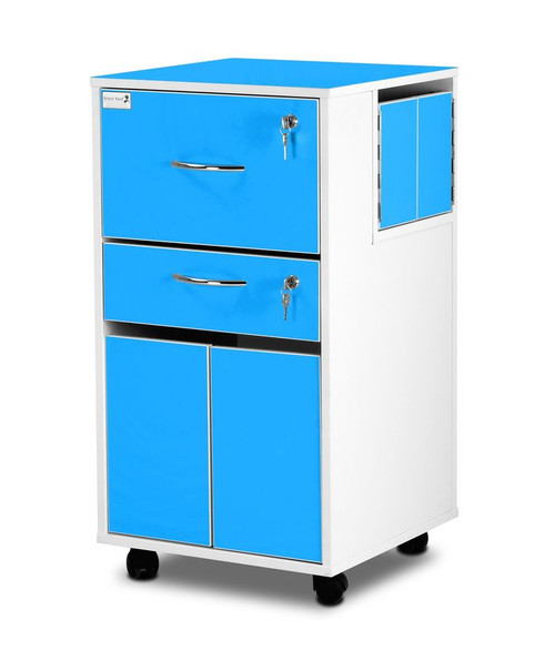 Upper Section, Personal Drawer & Lower Cupboard with Double Doors, Blue