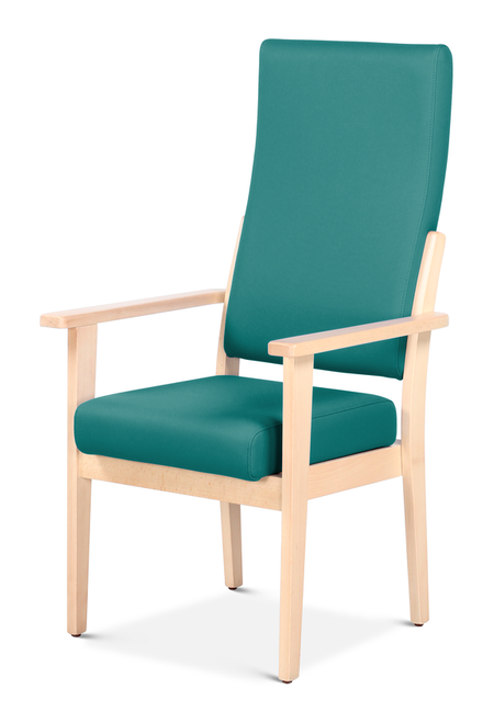 Alderbury, High Back Armchair, Removable Seat, Vinyl Türkis