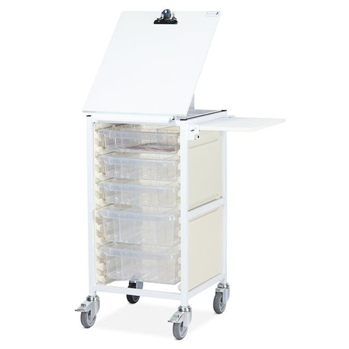 Caretray Trolley - Single Column - 3 x 100mm, 2 x 150mm Trays