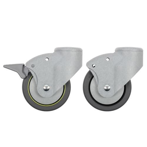 Castor - 100mm, Grey Polymer, 2 x Braking / 2 x Non-Braking (set of 4)