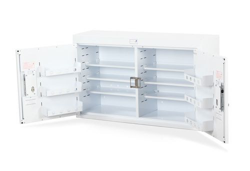 Shelves & Door Shelves, Double Door Cabinet, Each Door Fitted with a Lock - With Light