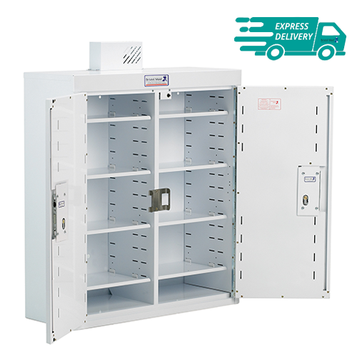 Shelves & Door Shelves, Double Door Cabinet, Each Door Fitted with a Lock - No Light