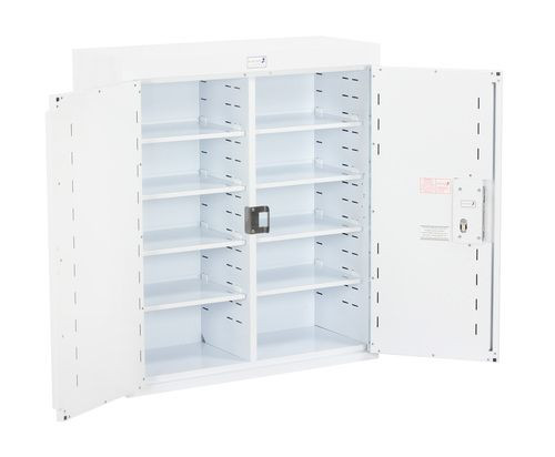 Drug Medicine Cabinets Deep Shelves Double Door Single Lock
