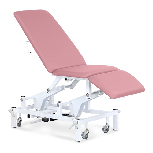 Examination & Treatment Chair, Drop End, Three Section Electric, Foot Switch, Rosebud
