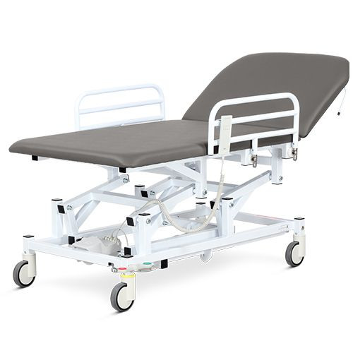 Examination & Treatment Couch, Two Section, Mobile, Bariatric, Electric, Foot Switch, Graphite