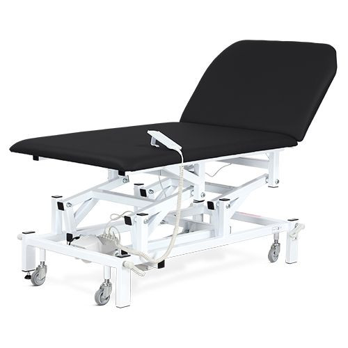 Examination & Treatment Couch, Two Section, Bariatric,  Electric with Electric Backrest, Foot Switch, Onyx Black