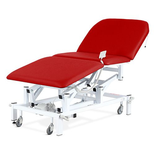 Examination & Treatment Couch, Three Section, Electric, Foot Switch, Flame Red