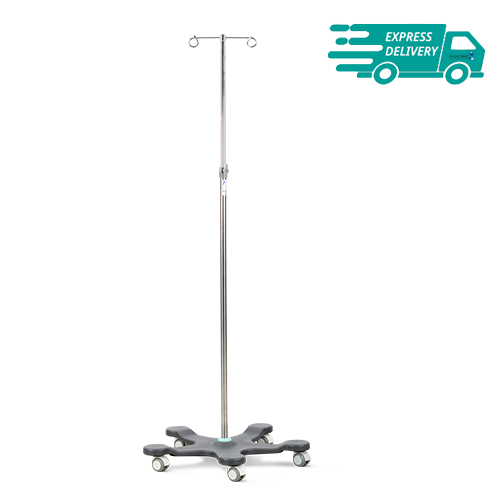 Mobile Infusion Stands - Two Hook, Handle, Spearmint Cap