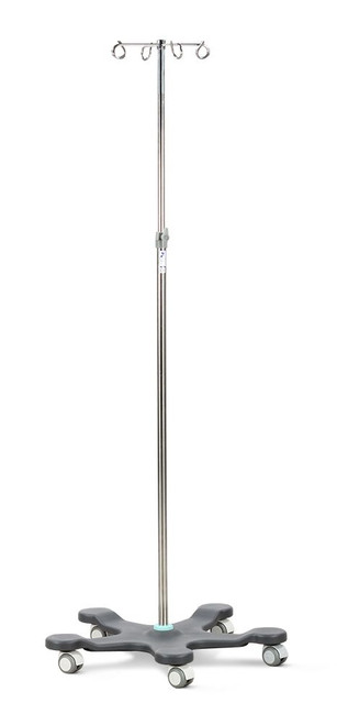 Mobile Infusion Stands - Four Hook, Green Cap