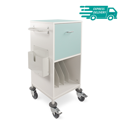 Medical Records Workstations - Single Column, One Drawer, Open Cupboard - CAM Lock