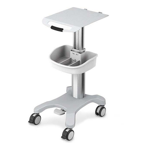 ECG Machine - Height Adjustable ECG Cart with Utility Storage Bin