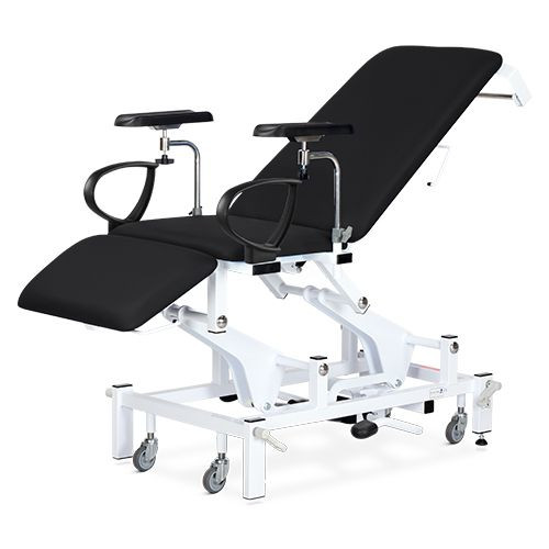 Phlebotomy Chair, Variable Height,  Electric, Foot Switch, Onyx Black