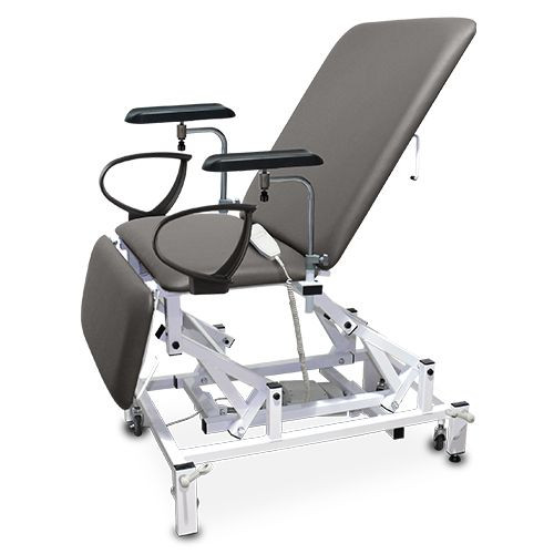 Phlebotomy Chair, Variable Height, Bariatric, Electric with Electric Backrest, Hand Switch, Graphite