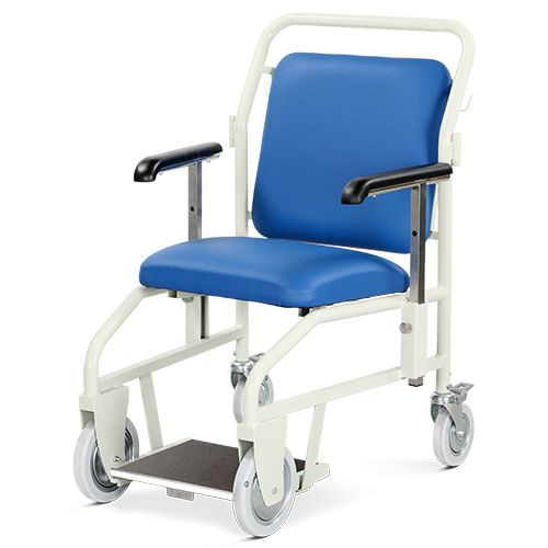 Portering Chair - Rear Steer, Nesting, Sliding Footrest, Bristol Blue
