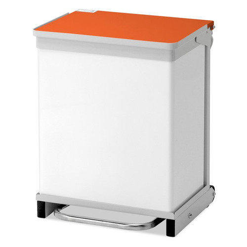 Removable Body Bins - Hands Free, Rust Free, Silent Closing, 50 Litre, Orange Lid
