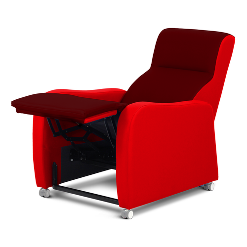 Reclining Armchair, Manual, Vinyl Leinen & VP Fabric Red