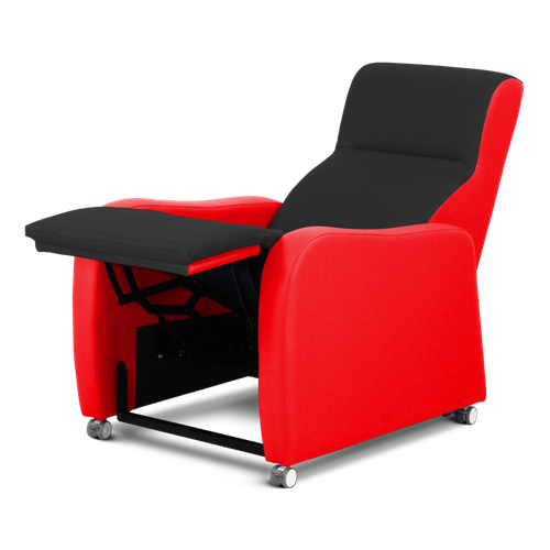 Reclining Armchair, Manual, Vinyl Baltic & VP Fabric Red
