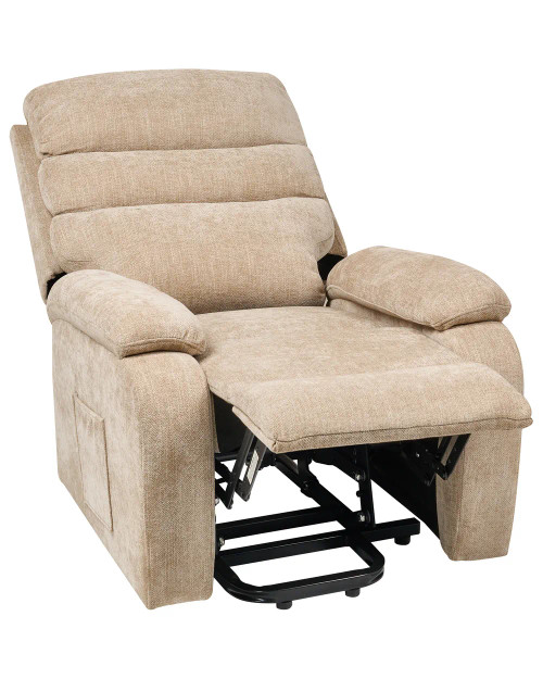 Reclining Armchair, Electric, Vinyl Melon & VP Fabric Beige