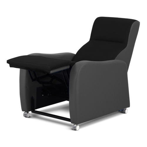 Reclining Armchair, Electric, Vinyl Turkis & VP Fabric Black