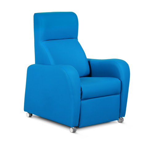 Reclining Armchair, Wide Arm, Electric, Vinyl Baltic & VP Fabric Navy Blue