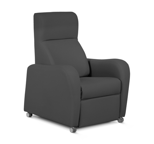 Reclining Armchair, Wide Arm, Electric, Vinyl Lichtgrau & VP Fabric Grey